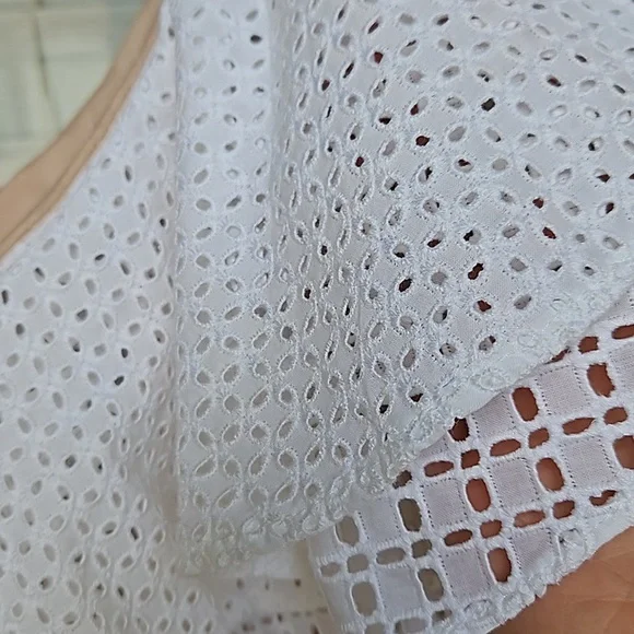 J. Crew White Eyelet One Shoulder Lined Top - Picture 6 of 8